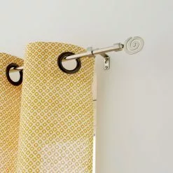 Kit De Tringle à Rideau Spirale Diam. 13/16 Mm Acier Brossé 120 à 210 Cm