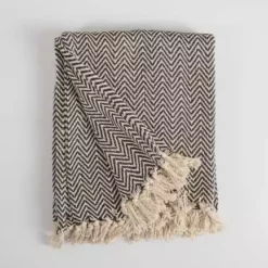 Plaid Eskimo, Naturel Et Noir L.120 X L.160 Cm