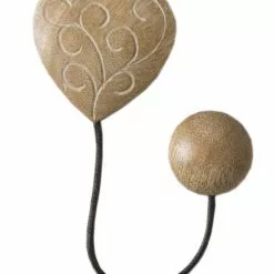 Embrasse Aimantée Coeur Volutes, Bois Clair