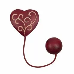 Embrasse Aimantée Aimantée Cœur Volutes 4,5cm, Rouge