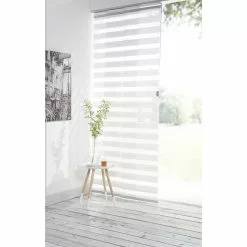 Panneau Japonais Jour / Nuit, Blanc-blanc N°0, H.250 X L.50 Cm