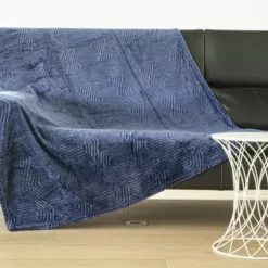 Plaid Ben Flanelle, Bleu L.130 X L.160 Cm