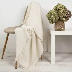 Plaid Ilyana, Crème L.130.0 X L.180.0 Cm