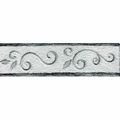 Galon, Vinyle Expansé Adhésive Volute, L.3.5 Cm X L.10 M, Noir Et Blanc