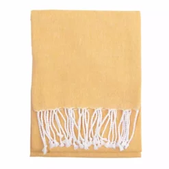 Plaid Santorin, Jaune Moutarde L.120 X L.150 Cm