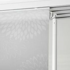 Panneau Japonais Fleurs Artifices, Blanc/gris, H.250 X L.50 Cm