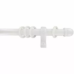 Kit De Tringle à Rideau Boule Diam. 28 Mm Blanc Laqué 180/180 Cm