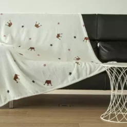 Plaid Sleepy Princess Flanelle, Rose & Blanc L.130 X L.160 Cm