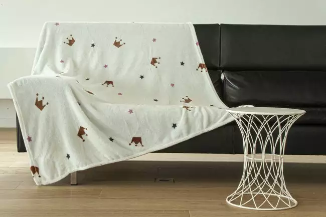 Plaid Sleepy Princess Flanelle, Rose & Blanc L.130 X L.160 Cm 3 Plaid Sleepy Princess Flanelle, Rose & Blanc L.130 X L.160 Cm