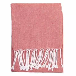 Plaid Santorin, Rouge Corail L.120 X L.150 Cm