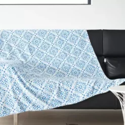 Plaid Kos Strabo Flanelle, Bleu L.130 X L.160 Cm