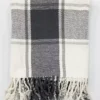 Plaid Dex Coton, Gris Et Blanc L.120 X L.160 Cm 1 Plaid Dex Coton, Gris Et Blanc L.120 X L.160 Cm -Frise murale Soldes 7 190