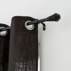 Kit De Tringle à Rideau Max Diam. 16/19 Mm Noir Mat 120 à 210 Cm