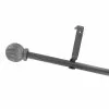 Kit De Tringle à Rideau Boule Diam. 16/19 Mm Gris Brossé 120/210 Cm -Frise murale Soldes 9 92