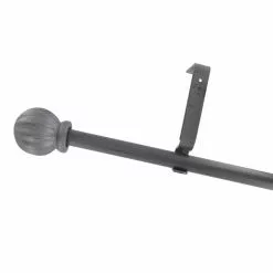 Kit De Tringle à Rideau Boule Diam. 16/19 Mm Gris Brossé 120/210 Cm