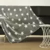 Plaid Shuttle Stars Flanelle, Gris L.130 X L.160 Cm -Frise murale Soldes jpg 1 89